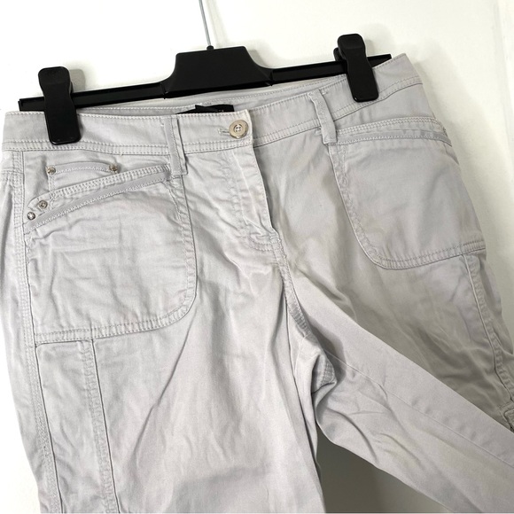 WHBM Grey Crop Leg Cargo Utility Pants - Picture 4 of 11